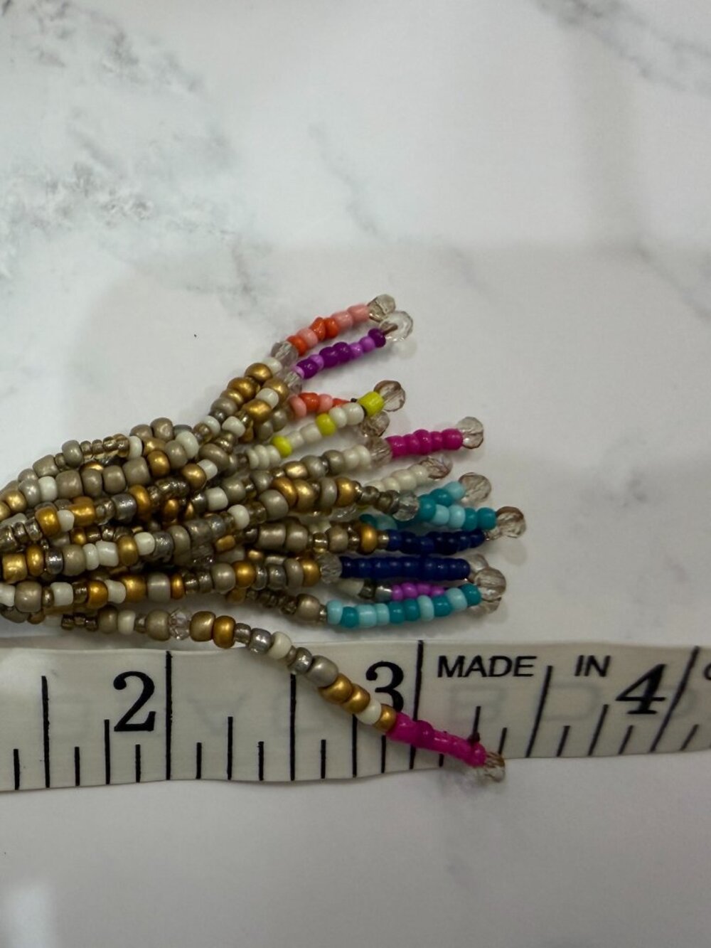 Chico’s Turquoise Cabochon Pearl Bead Multi Strand Tassel Drop Earrings - Picture 7 of 7